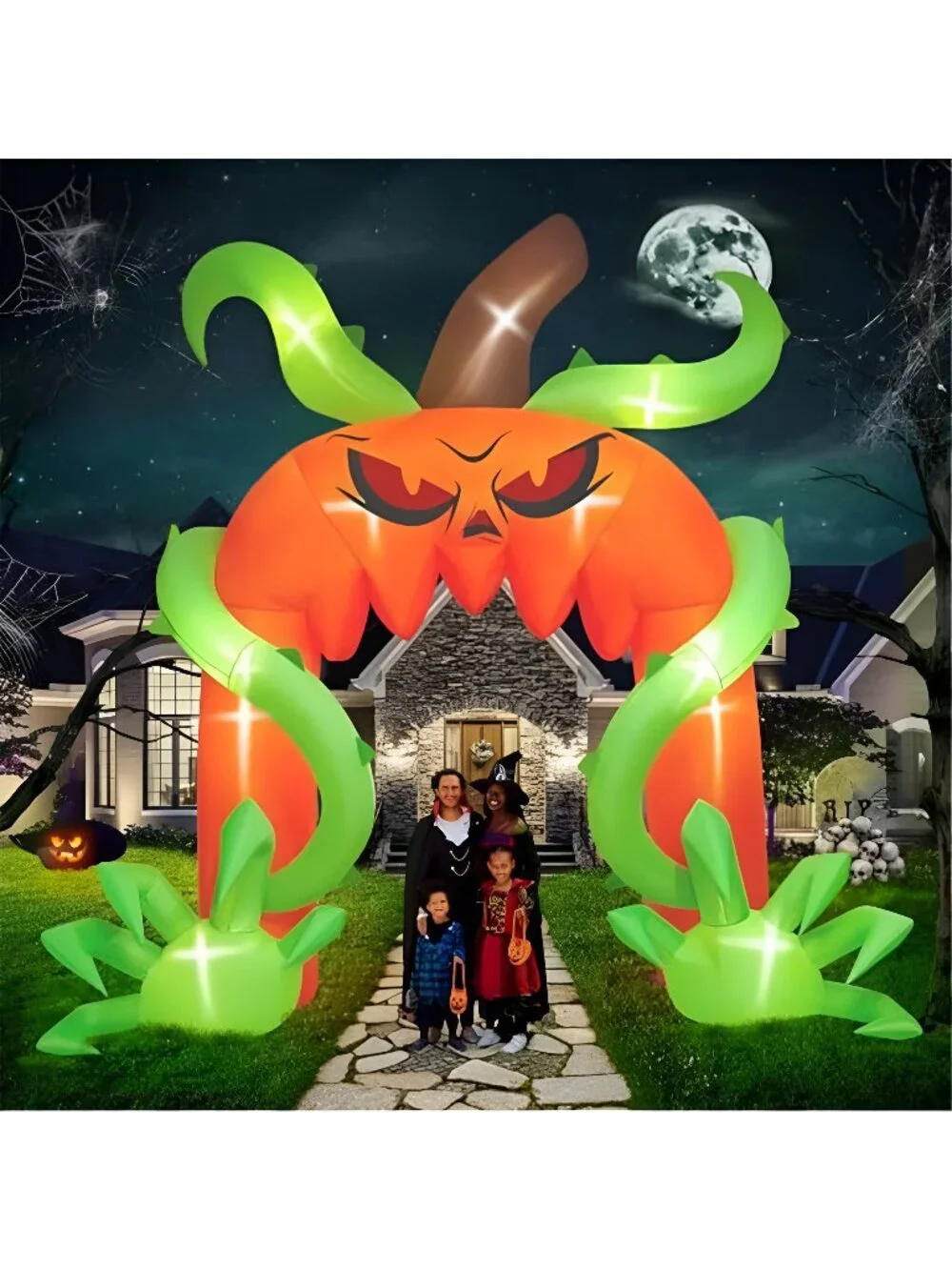 12FT Halloween Archway Inflatables, Giant Pumpkin Arch Inflatable